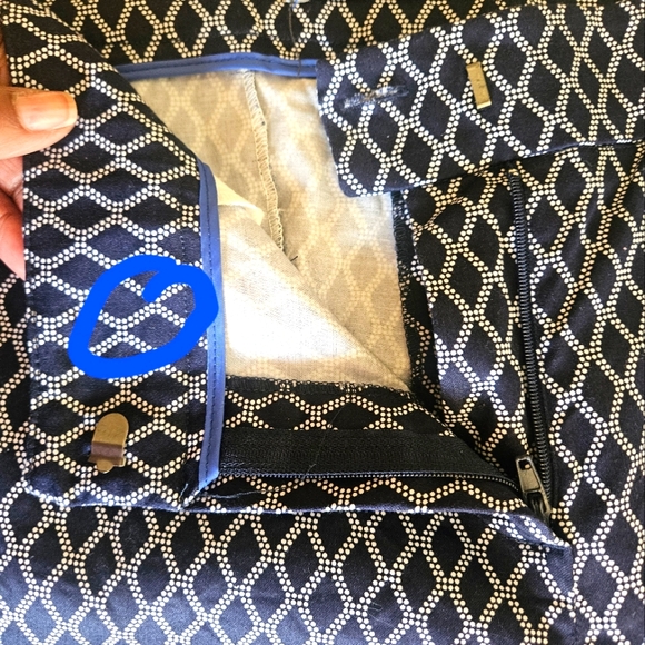 Donna Ricco New York Crop Pants Size 12- BLUE/WHITE - Picture 9 of 9